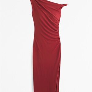 Abercrombie and fitch One-Shoulder draped Ruched Red Evening Dress